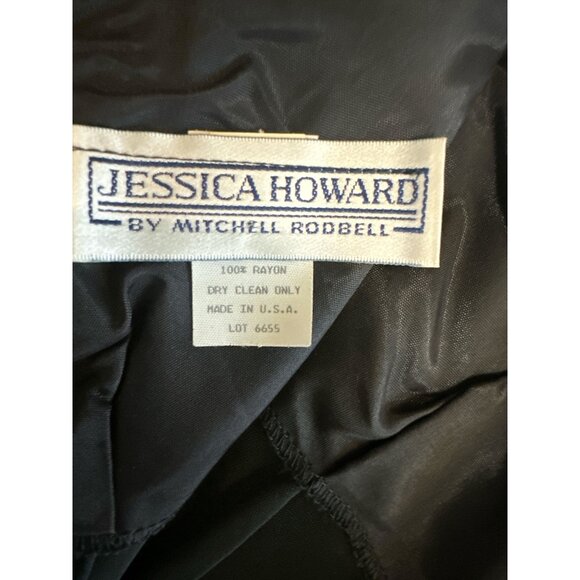VTG Jessica Howard By Mitchell Rodbell Dress Womens 8 Black Velour Sheath LBD - Picture 6 of 11